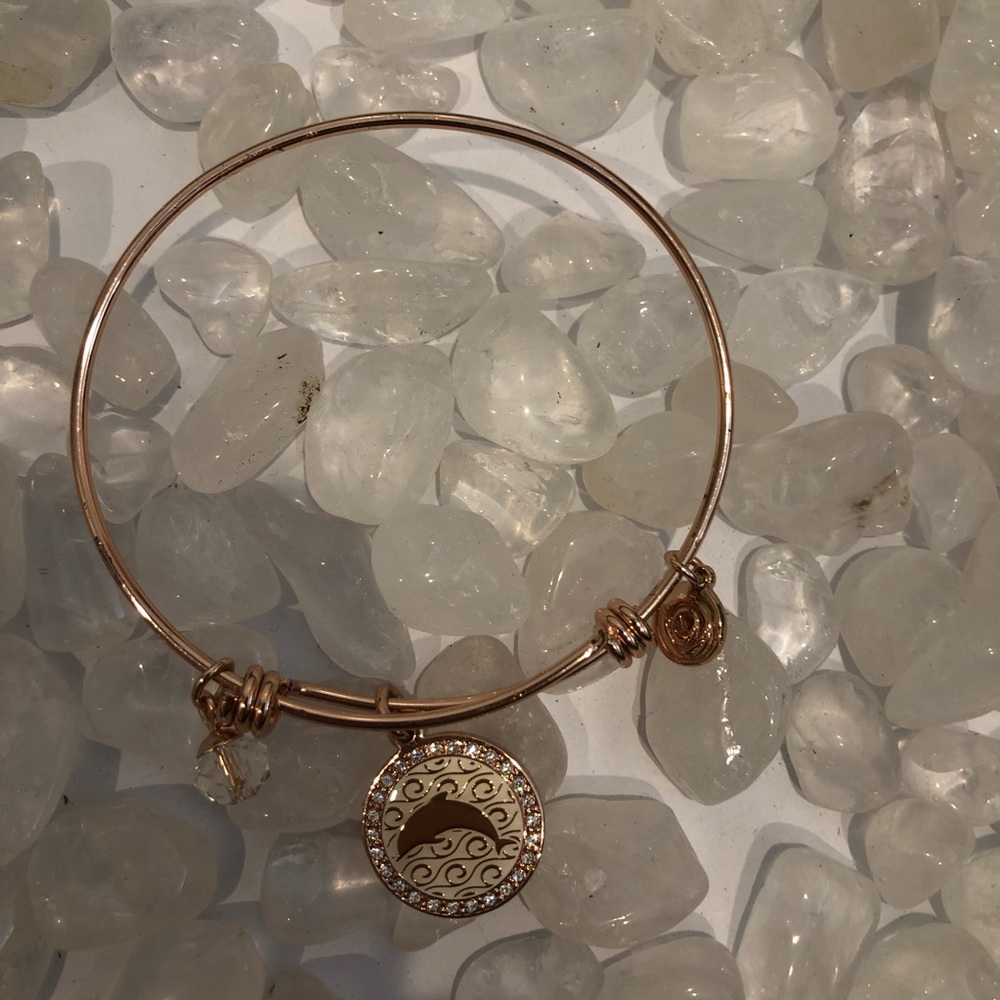 555 ITEM!!! Rose Gold Dolphin Charm Bangle Bracelet
